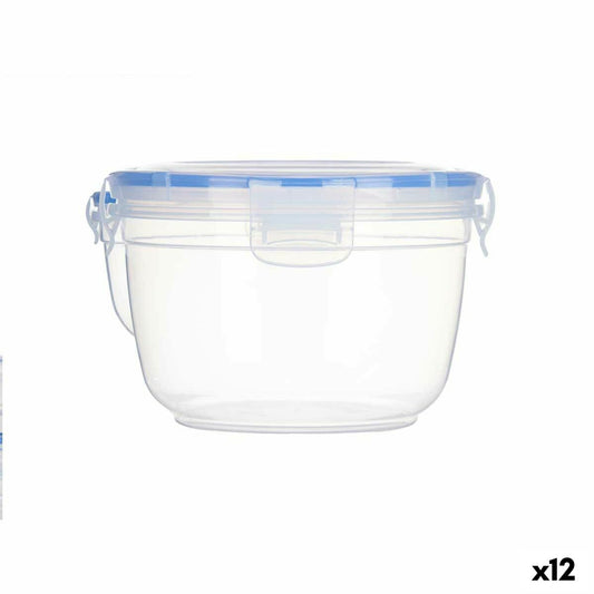 Hermetic Lunch Box Cylinder Transparent polypropylene 1,2 L 15,5 x 10,5 x 15,5 cm (12 Units) Leknes