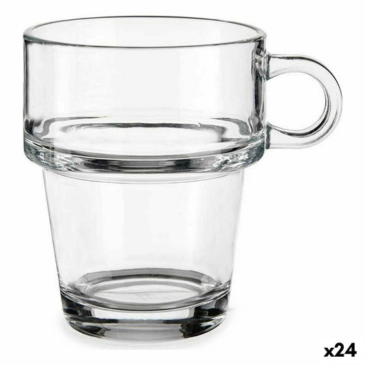 Cup Stackable Transparent Glass 270 ml (24 Units) Vivalto