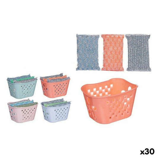 Set of scourers Basket Plastic (30 Units) BigBuy Home