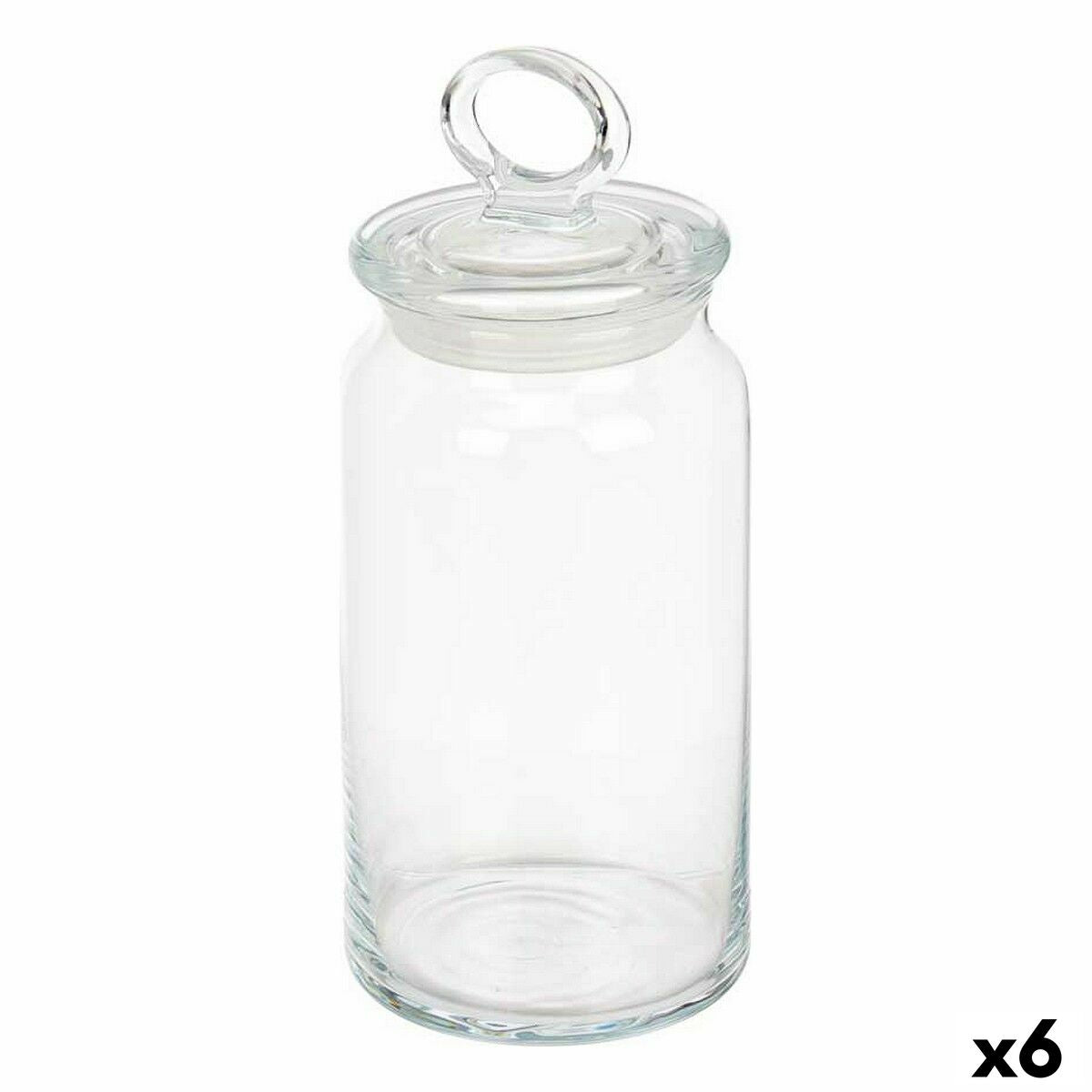 Jar Kitchen 9,8 x 23,4 x 9,8 cm Transparent Silicone Glass 1,1 L (6 Units) Pasabahce