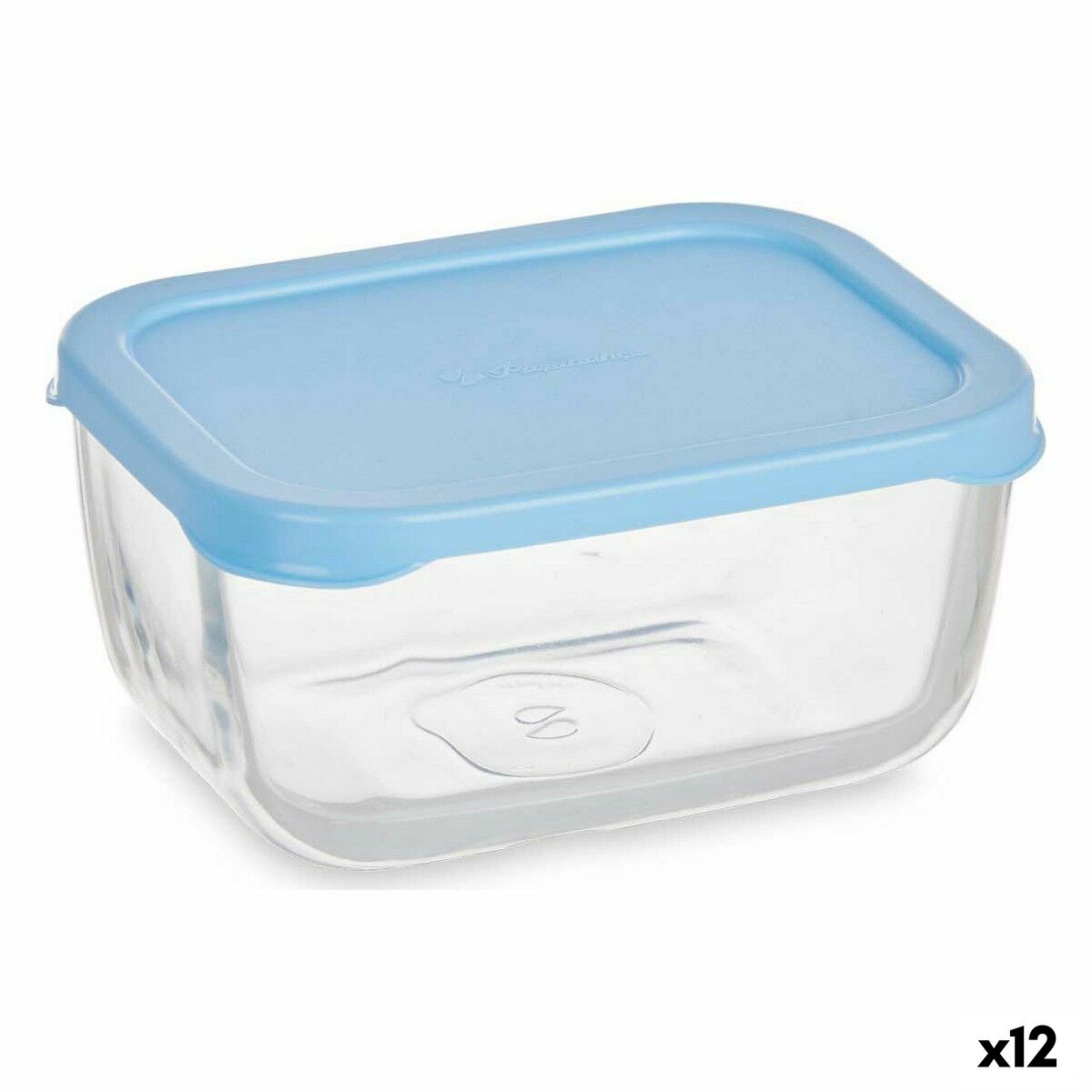 Lunch box Snow 420 ml Blue Transparent Glass Polyethylene (12 Units) Pasabahce