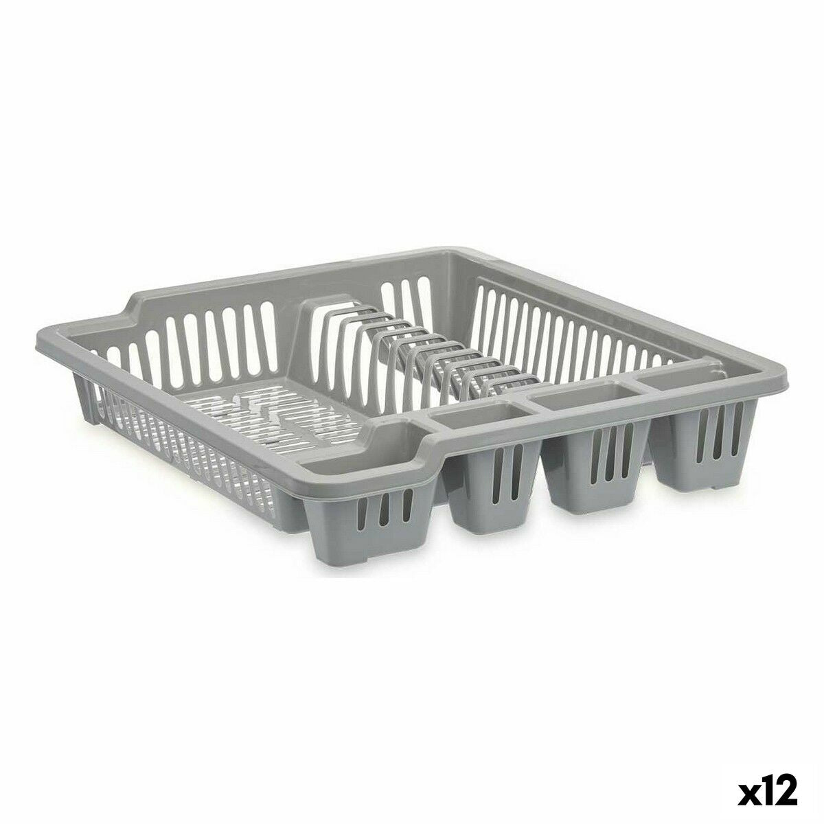 Draining Rack for Kitchen Sink 46 x 8 x 37,5 cm Grey Plastic (12 Units) Kinvara