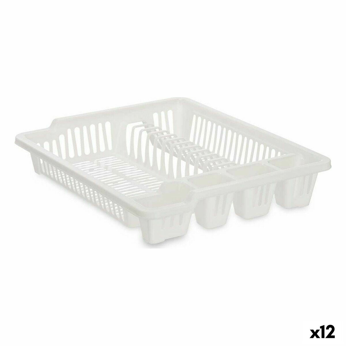 Draining Rack for Kitchen Sink 46 x 8 x 37,5 cm White Plastic (12 Units) Kinvara