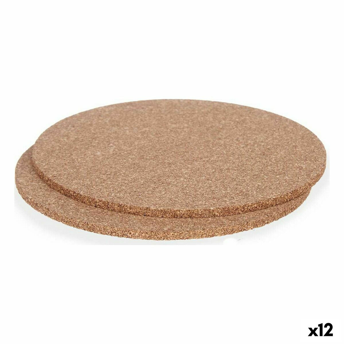 Trivet set Table Mat Natural Cork 18 x 0,5 x 18 cm (12 Units) Kinvara