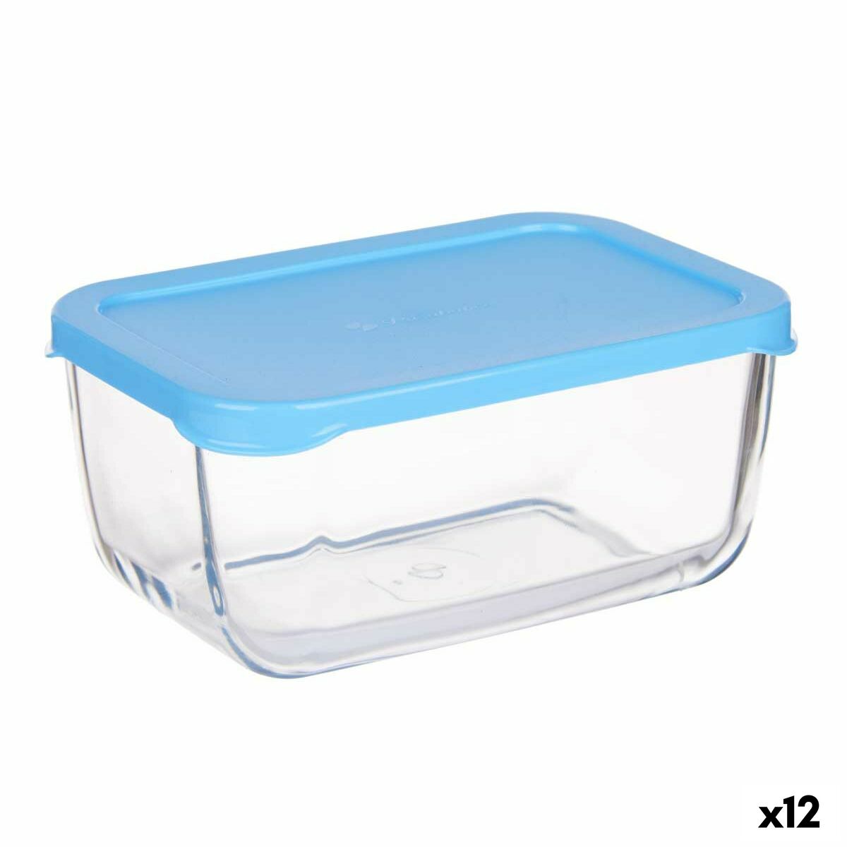 Lunch box SNOW BOX Blue Transparent Glass Polyethylene 790 ml (12 Units) Pasabahce