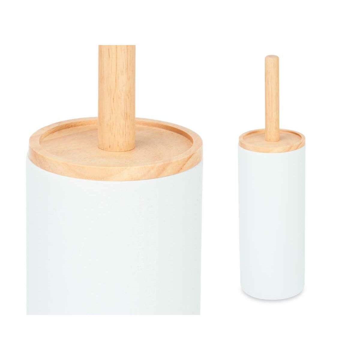 Toilet Brush Berilo B5456BC-5 - 439 White Wood Resin 10,2 x 38 x 10,2 cm (4 Units) Berilo