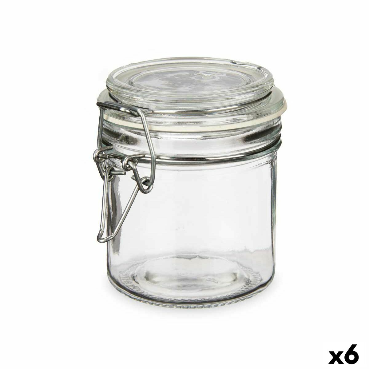 Jar Transparent Metal Glass Silicone 250 ml 11,5 x 10 x 8,5 cm (6 Units) Vivalto