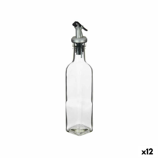 Cruet Transparent Glass Steel 250 ml (12 Units) Vivalto