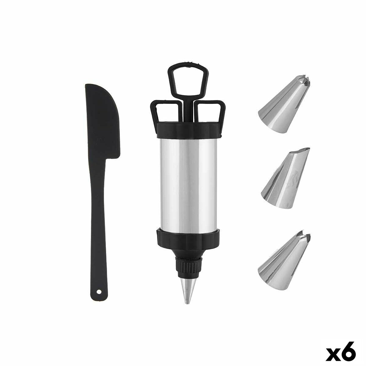 Pastry Bag Set Black Silver Stainless steel (6 Units) Kinvara