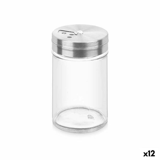 Spice Rack Transparent Silver 5 x 8,5 x 5 cm (12 Units) Vivalto