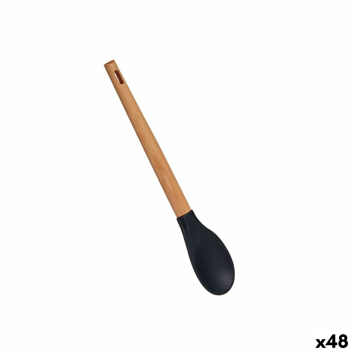 Ladle Black Silicone beech wood 6 x 1,8 x 30,5 cm (48 Units) Kinvara