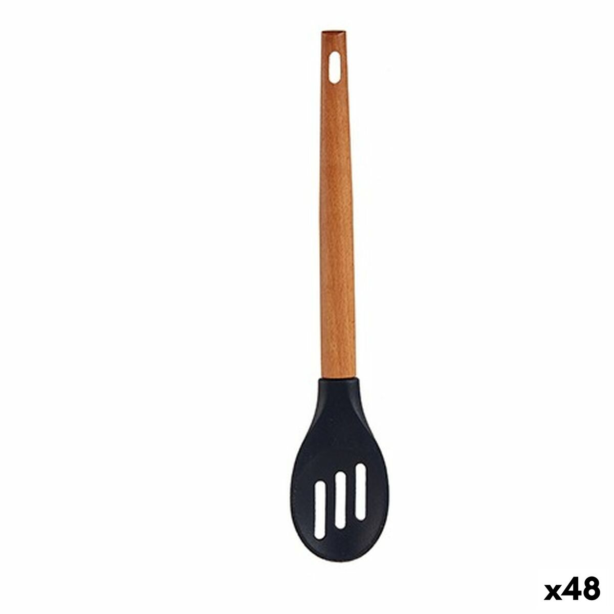 Ladle Black Silicone beech wood 6 x 1,8 x 30,5 cm (48 Units) Kinvara