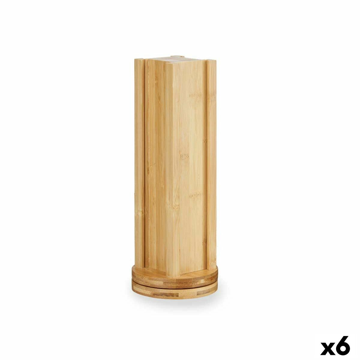 Stand for 20 Coffee Capsules Rotating Bamboo 11 x 11 x 34 cm (6 Units) Kinvara