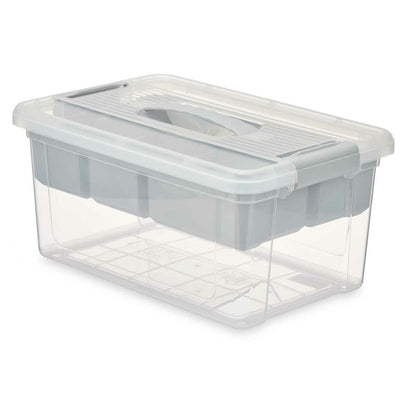 Multi-use Box Grey Transparent Plastic 9 L 35,5 x 17 x 23,5 cm (6 Units) Kipit