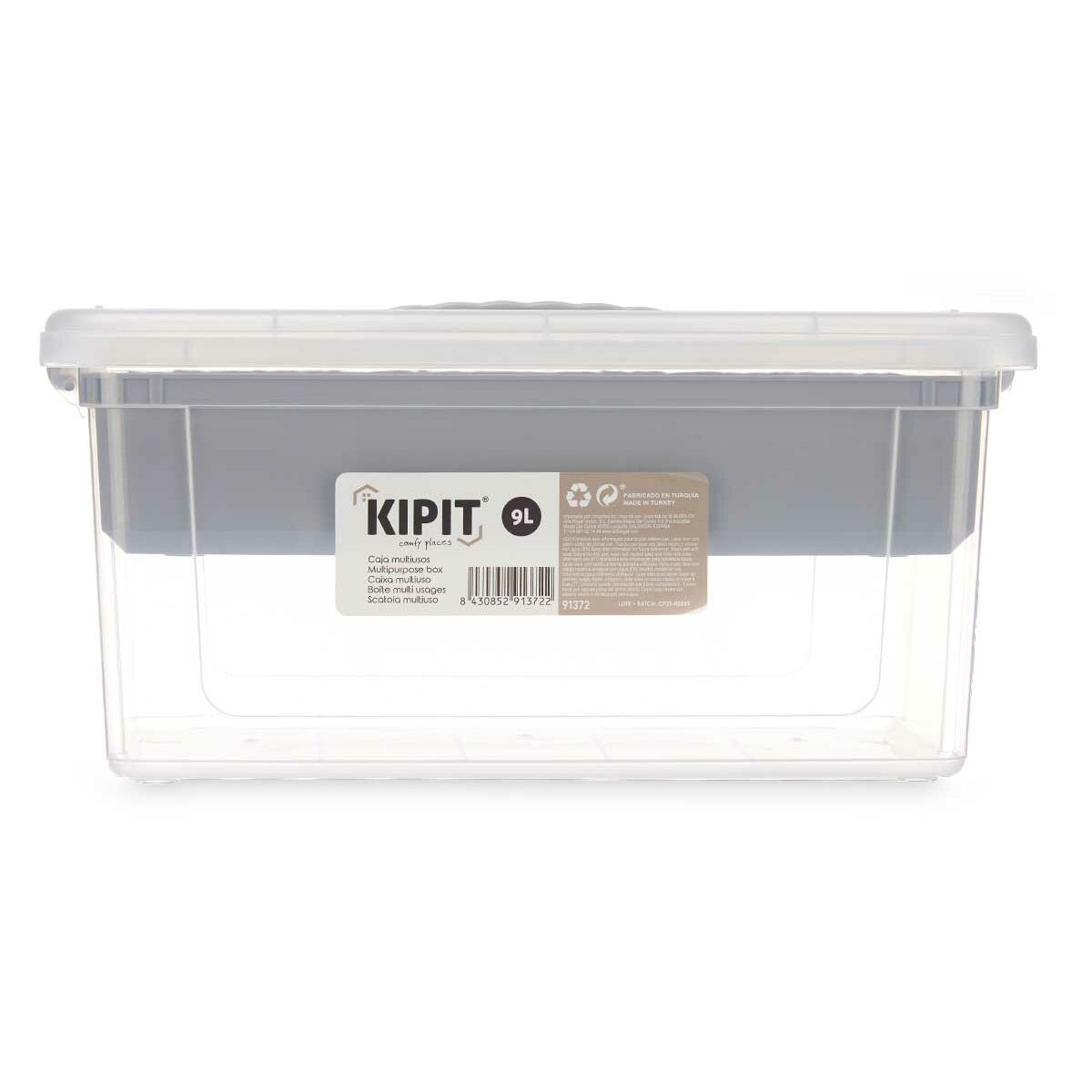 Multi-use Box Grey Transparent Plastic 9 L 35,5 x 17 x 23,5 cm (6 Units) Kipit