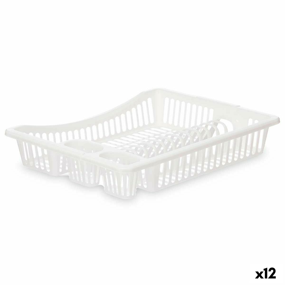 Draining Rack for Kitchen Sink White Plastic 45,5 x 8 x 36,5 cm (12 Units) Kinvara