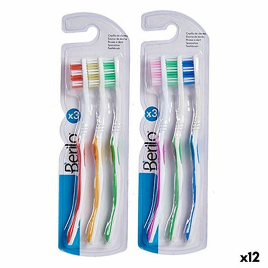 Toothbrush Yellow Blue Red Green (12 Units)