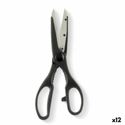 Scissors Black Silver Stainless steel 7,5 x 21 x 1 cm (12 Units) Kinvara