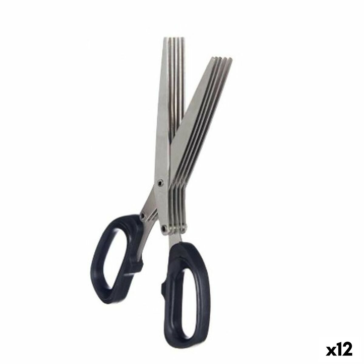 Scissors Black Silver Metal 7 x 18,5 x 1,7 cm (12 Units) Kinvara