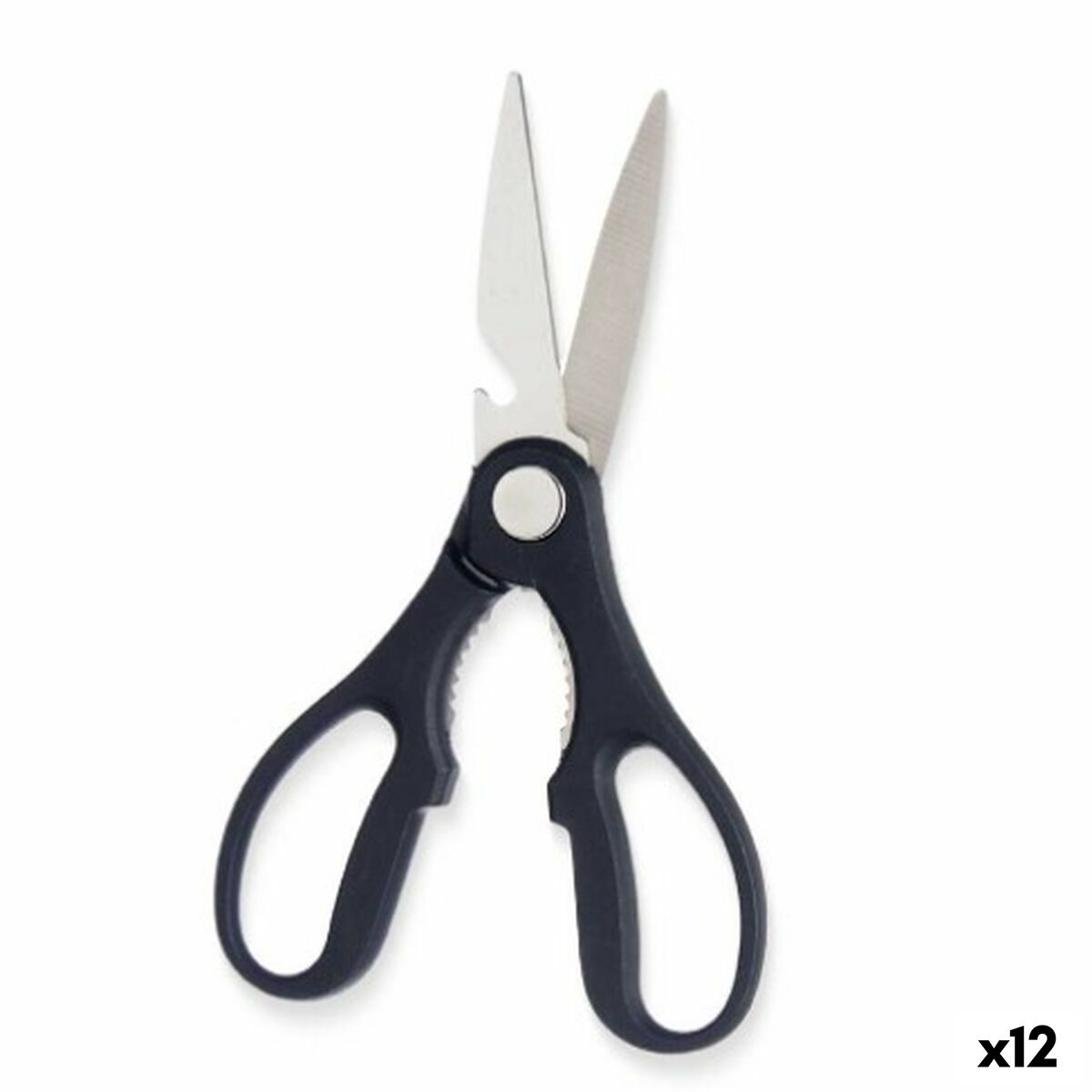 Scissors Black Silver Stainless steel 8,3 x 19,5 x 1,3 cm (12 Units) Kinvara