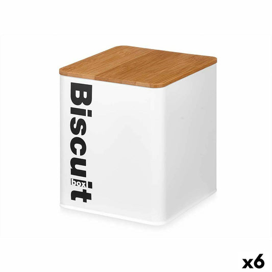 Biscuit and cake box White Metal 13,7 x 16,5 x 14 cm (6 Units) Kinvara