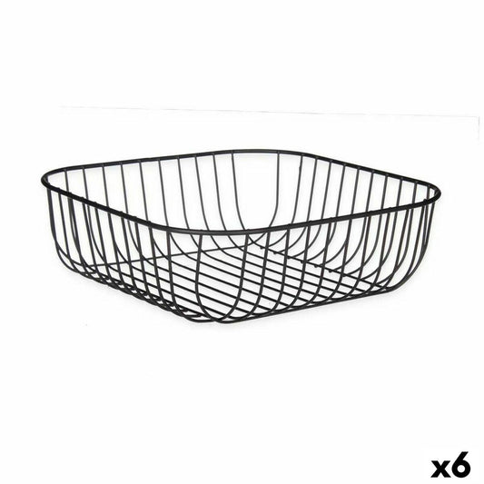 Fruit Bowl Black Metal 30 x 9,3 x 30 cm (6 Units) Kinvara