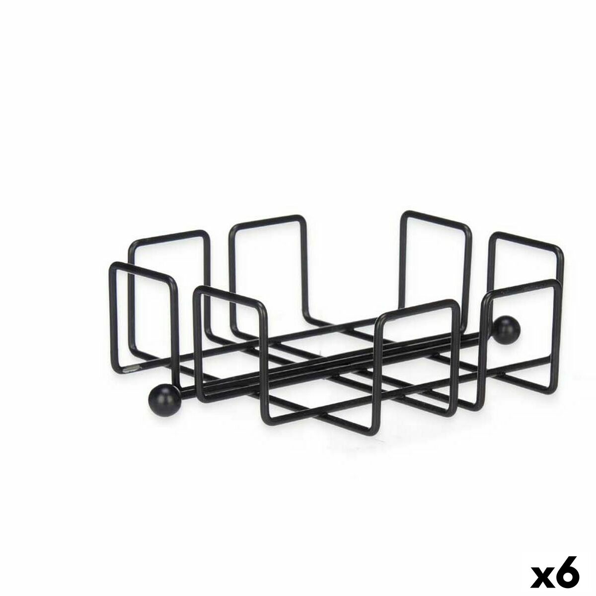 Napkin holder Black Metal 19,3 x 6,5 x 19,3 cm (6 Units) Kinvara