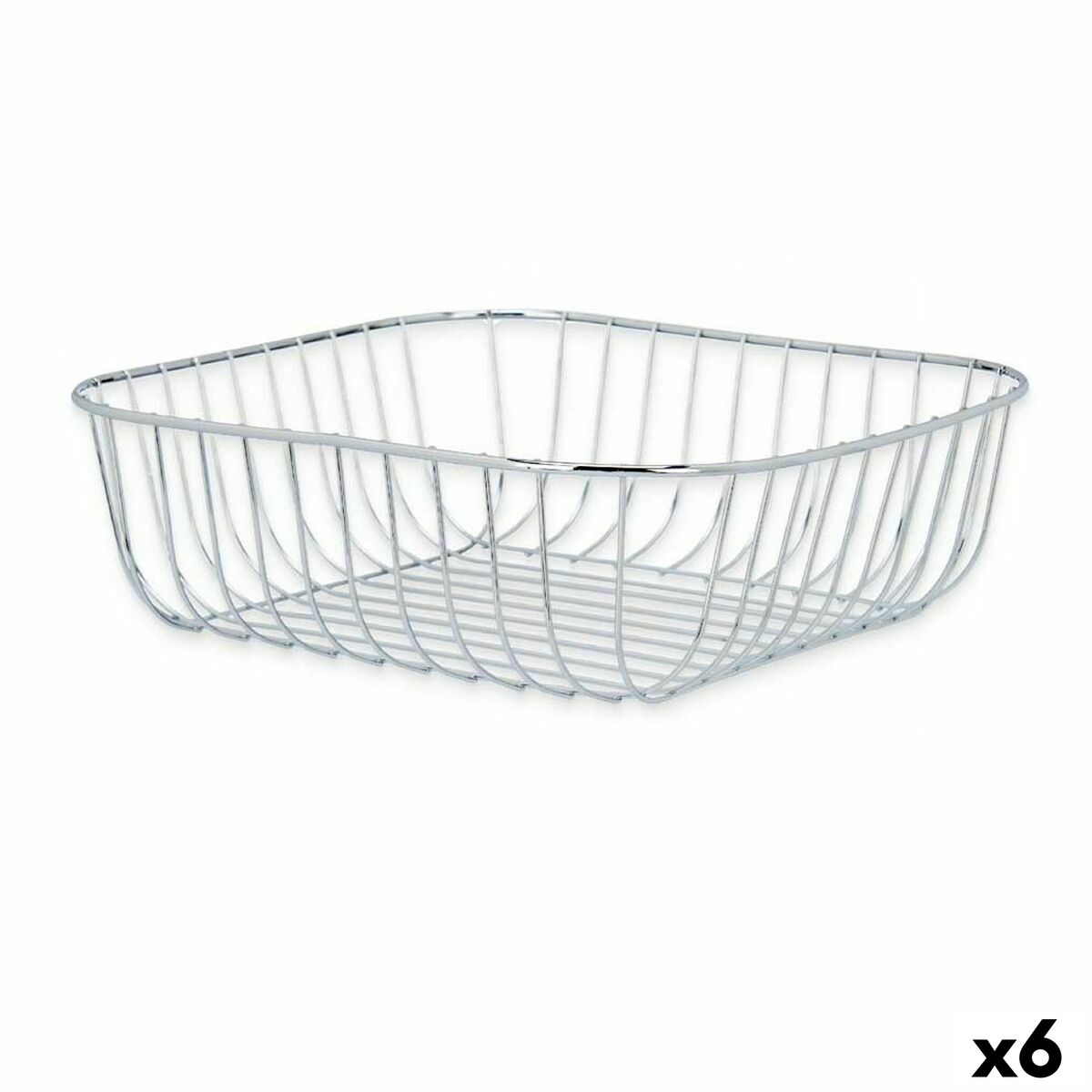 Fruit Bowl Silver Metal 30 x 9 x 30 cm (6 Units) Kinvara