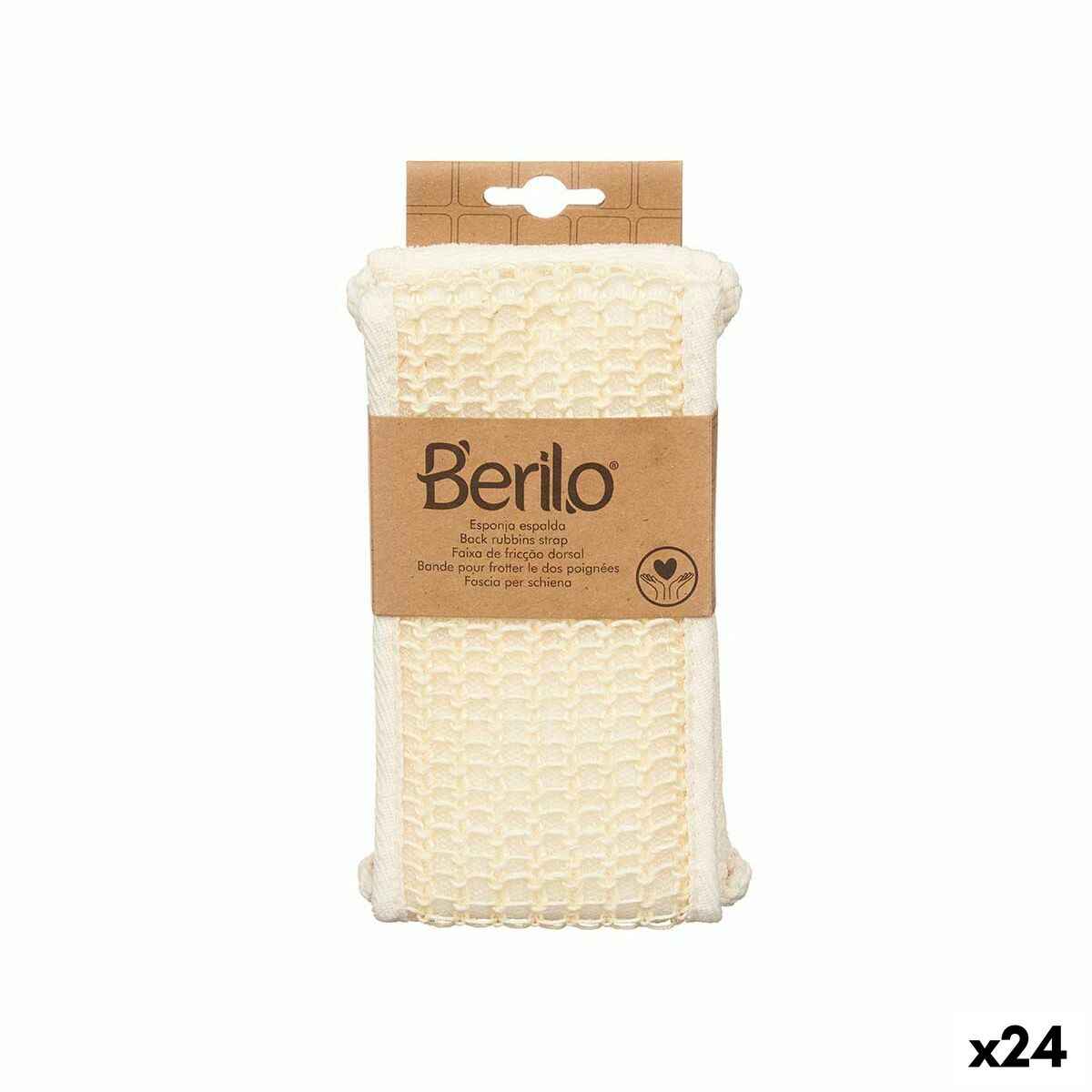 Body Sponge With handles White 20 x 3 x 11 cm (24 Units) Berilo