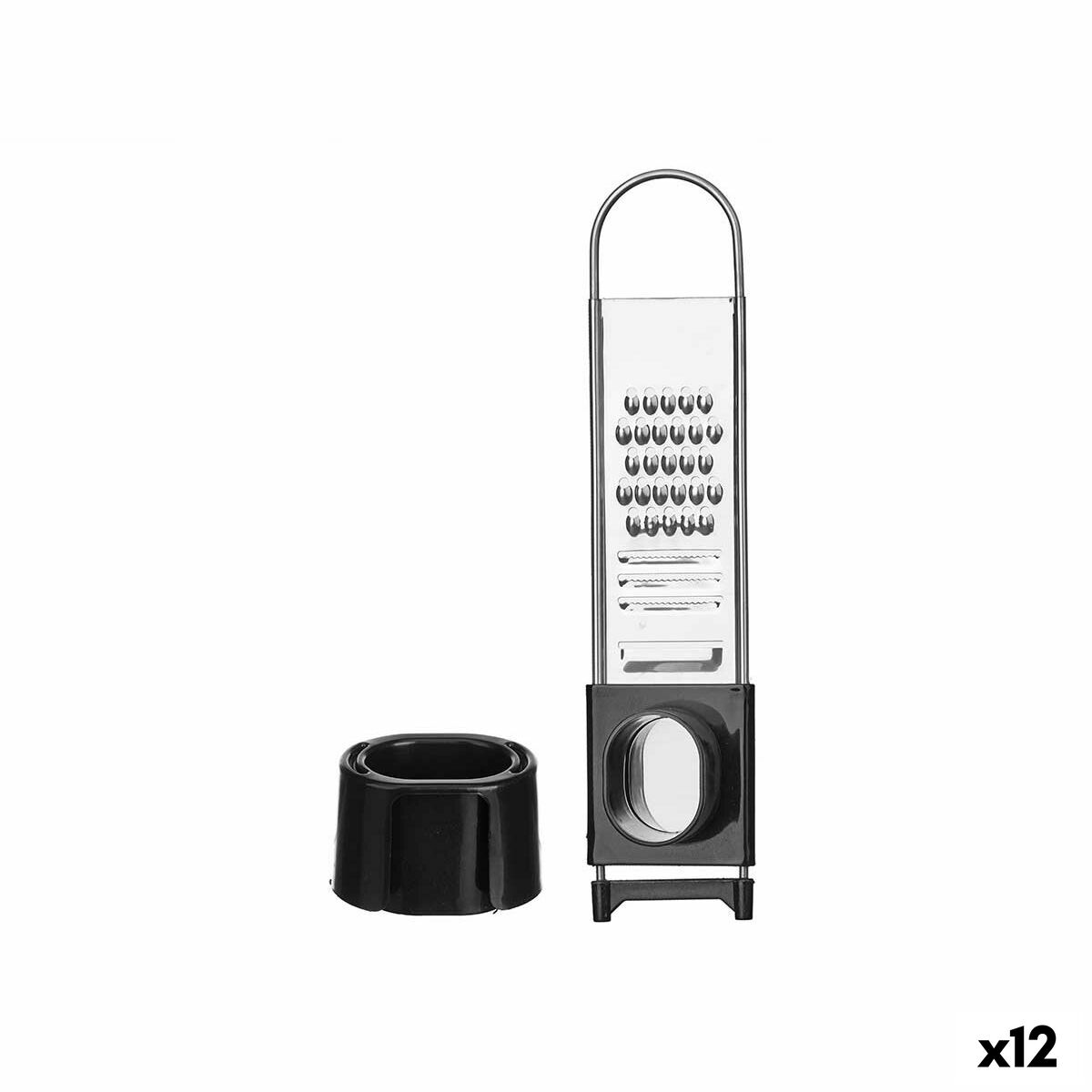 Multi-purpose grater Black Silver 4,7 x 23 x 4 cm (12 Units) Kinvara