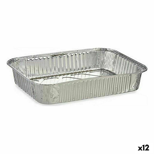 Set of Kitchen Dishes Disposable Aluminium 22 x 15,6 x 4,8 cm (12 Units) Kinvara