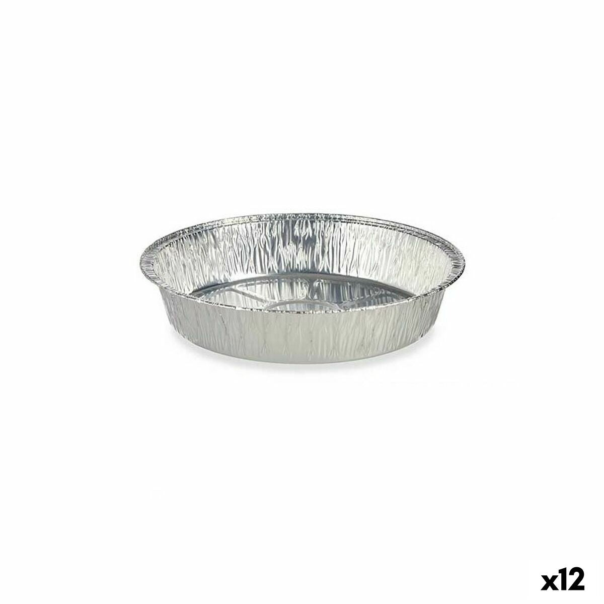 Set of Kitchen Dishes Disposable Circular Aluminium 21,5 x 5,5 x 21,5 cm (12 Units) Kinvara