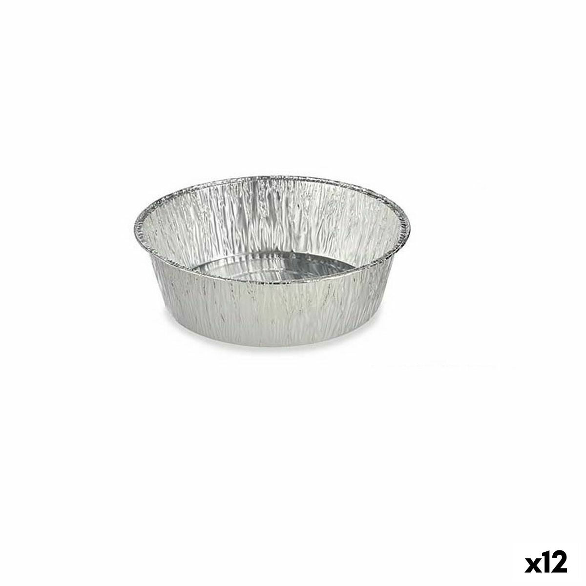 Set of Kitchen Dishes Disposable Circular Aluminium 25 x 8 x 25 cm (12 Units) Kinvara