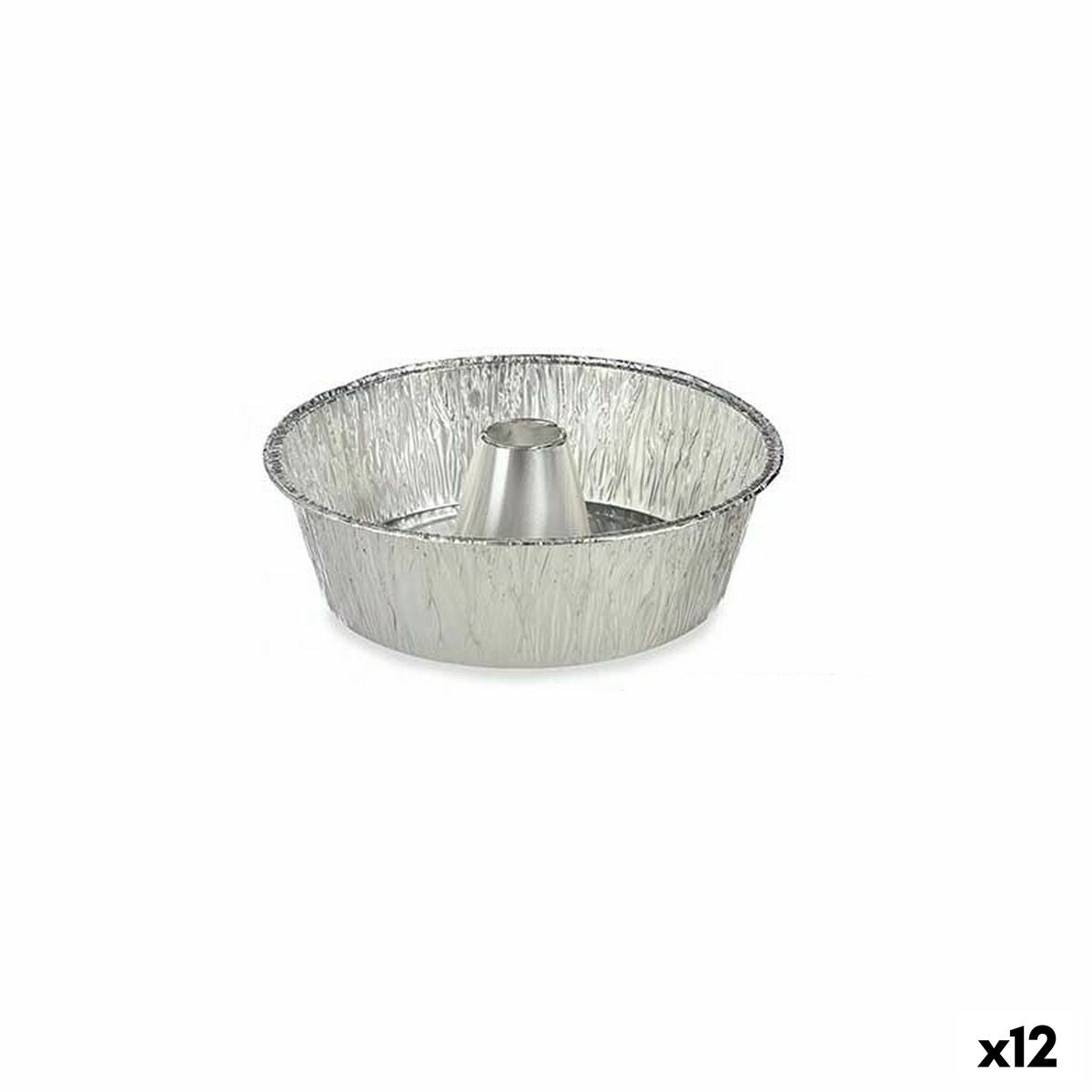 Set of Kitchen Dishes Disposable Crème Caramel Aluminium 25 x 7,7 x 25 cm (12 Units) Kinvara