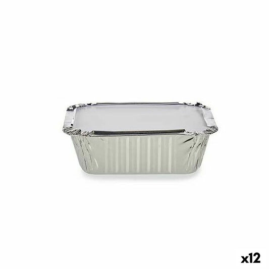 Set of Kitchen Dishes Disposable With lid Aluminium 14,5 x 7,5 x 12,5 cm (12 Units) Kinvara