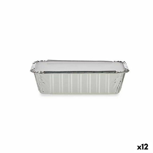 Set of Kitchen Dishes Disposable With lid Aluminium 22,4 x 7,4 x 11,5 cm (12 Units) Kinvara