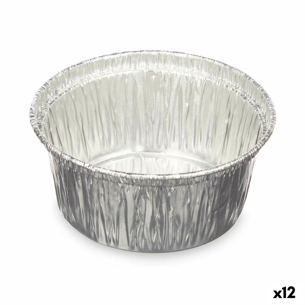 Set of Kitchen Dishes Disposable Circular Aluminium 8,5 x 8 x 8,5 cm (12 Units) Kinvara