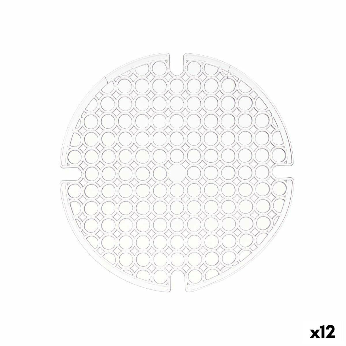 Non-slip Mat Transparent Plastic 29 x 0,1 x 29 cm Sink (12 Units) Kinvara