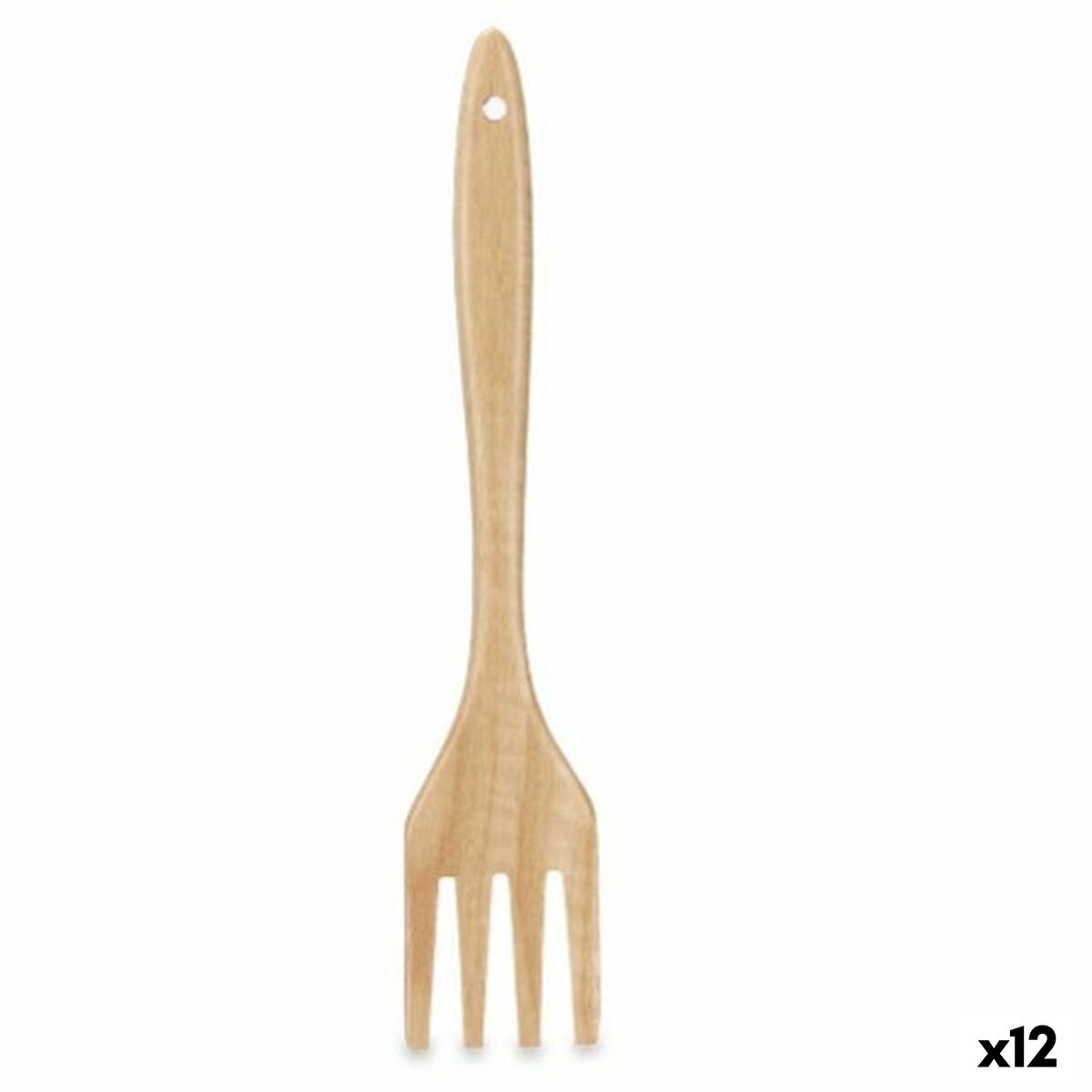 Kitchen Spatula Fork Wood 7 x 35 x 2 cm (12 Units) Kinvara