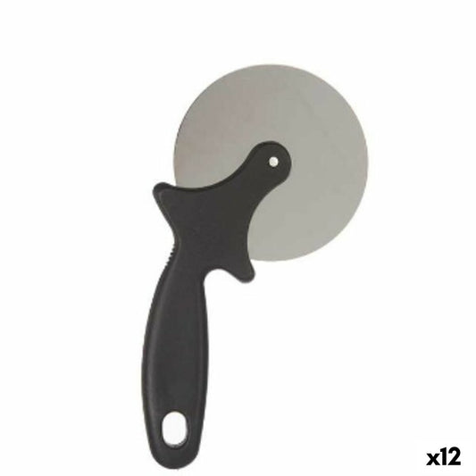 Pizza Cutter Black Silver Stainless steel Plastic 21 x 1,5 x 10 cm (12 Units) Kinvara