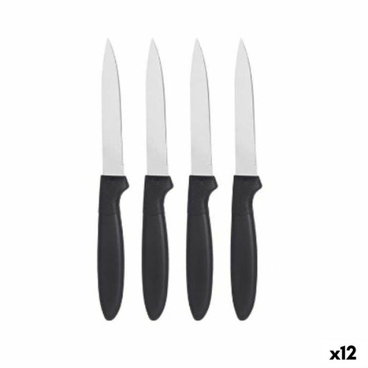 Knife Set Black Silver Stainless steel Plastic 19,5 x 2 x 1 cm (12 Units) Kinvara