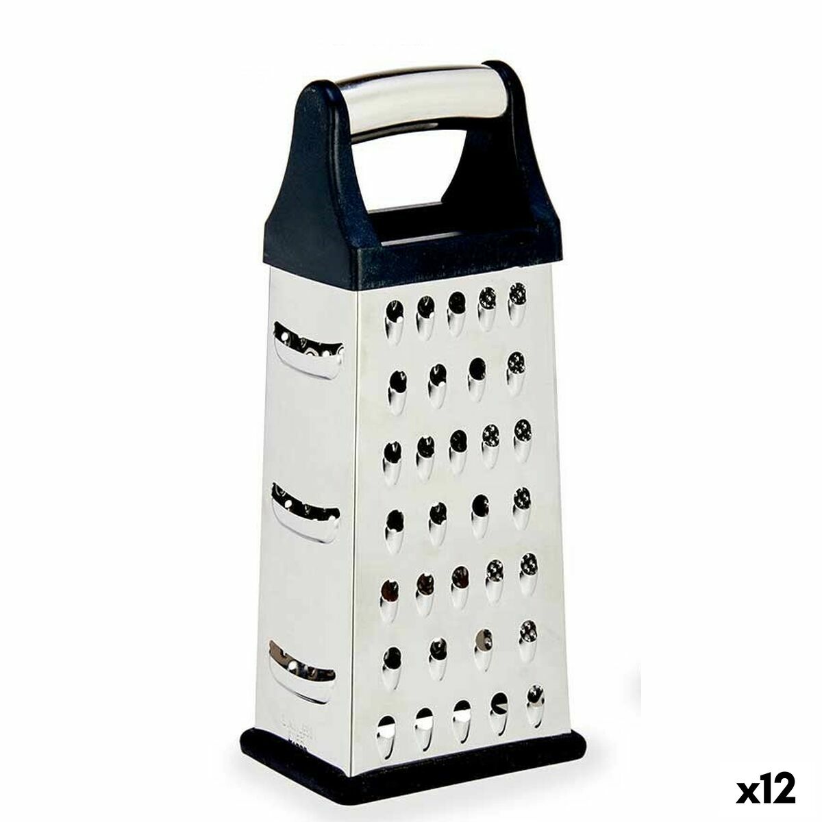 Grater Black Silver Stainless steel ABS TPR 9,5 x 21,5 x 6,7 cm (12 Units) Kinvara