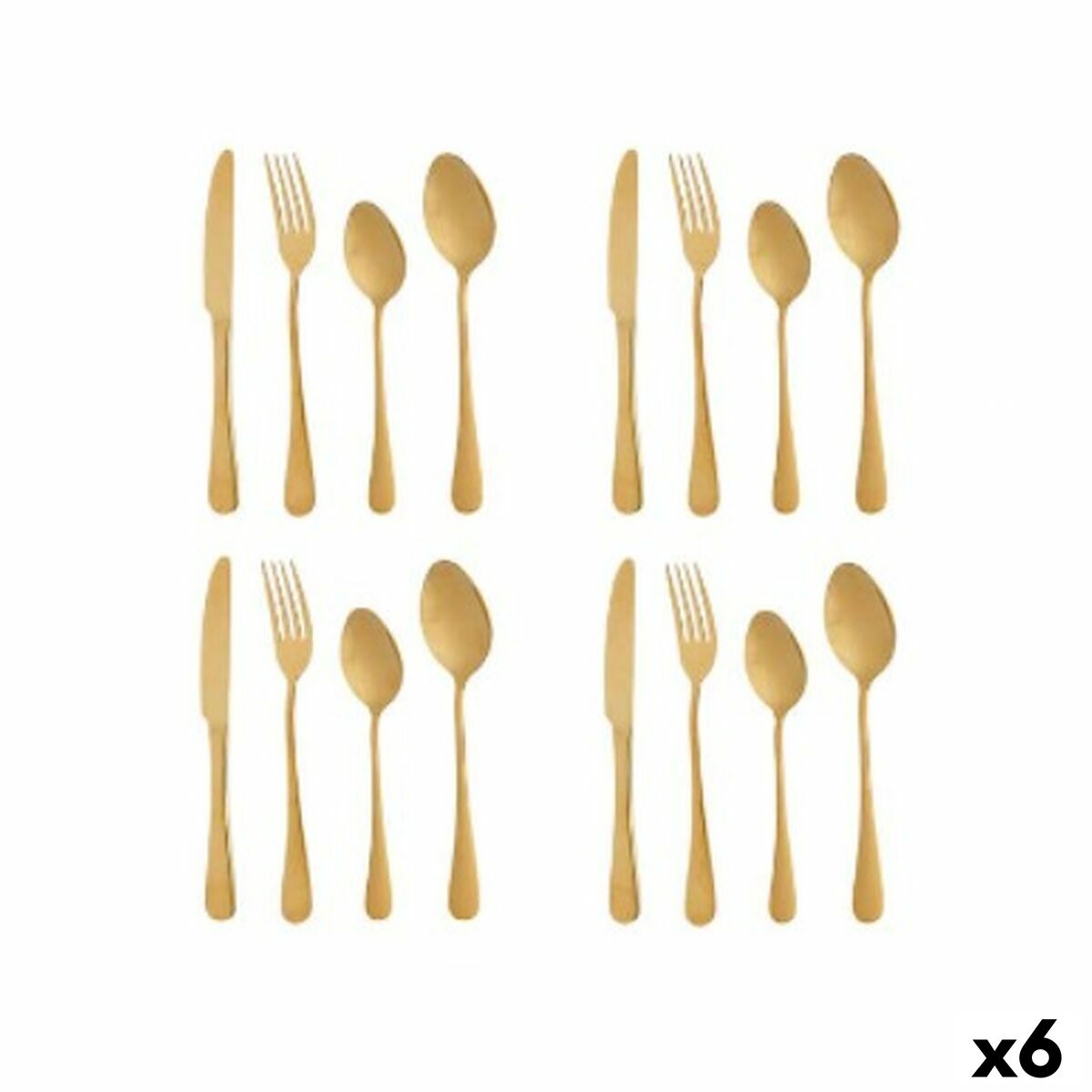 Cutlery Set Golden Stainless steel (6 Units) Kinvara