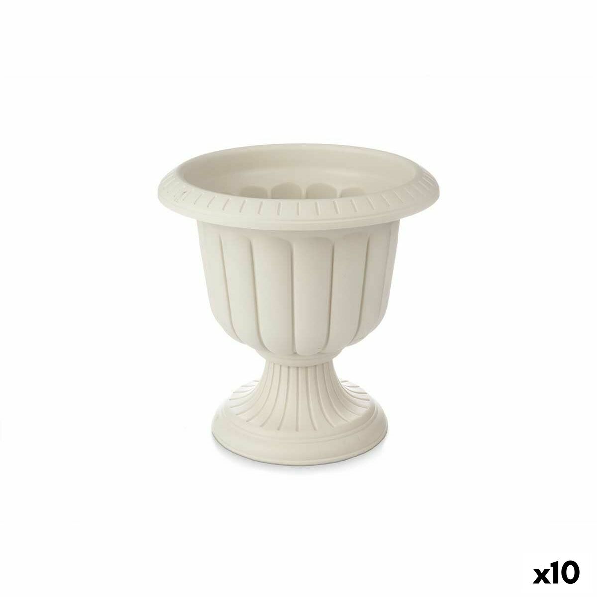 Planter Wineglass Beige Plastic 35 x 34,7 x 35 cm (10 Units) Ibergarden