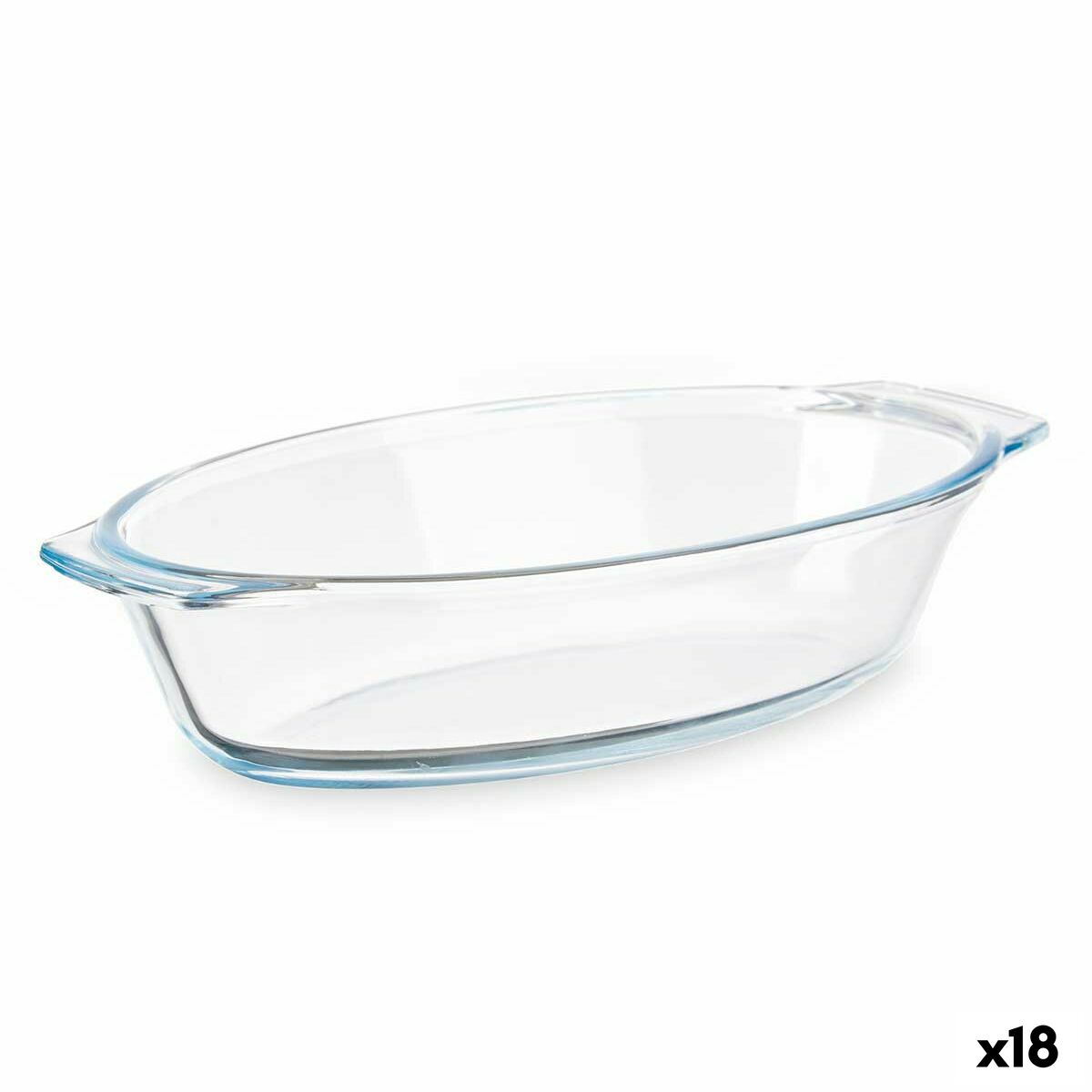 Serving Platter With handles Transparent Borosilicate Glass 700 ml 23,6 x 5,3 x 13 cm (18 Units) Vivalto