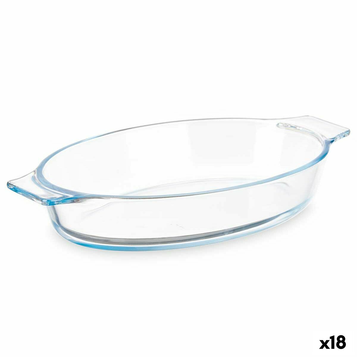 Serving Platter With handles Transparent Borosilicate Glass 800 ml 27 x 4,5 x 15,8 cm (18 Units) Vivalto