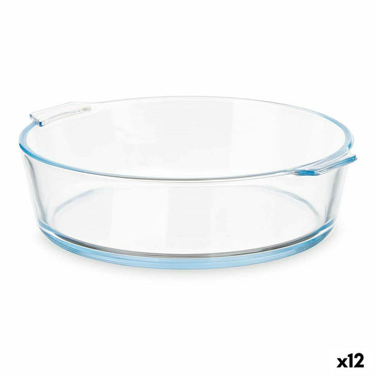 Serving Platter With handles Transparent Borosilicate Glass 1,6 L 23 x 6 x 20 cm (12 Units) Vivalto