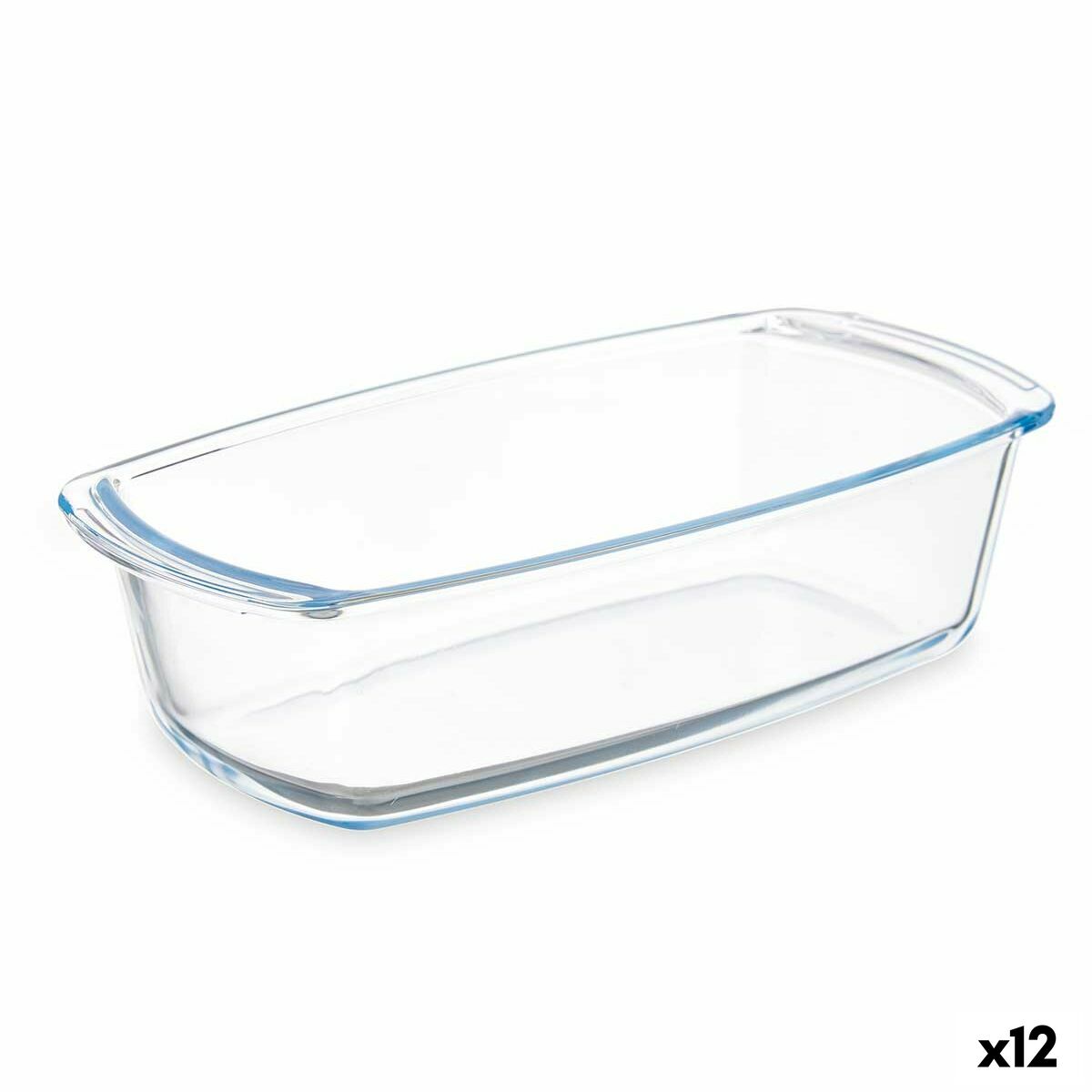 Serving Platter With handles Transparent Borosilicate Glass 1,6 L 27 x 7,2 x 14 cm (12 Units) Vivalto