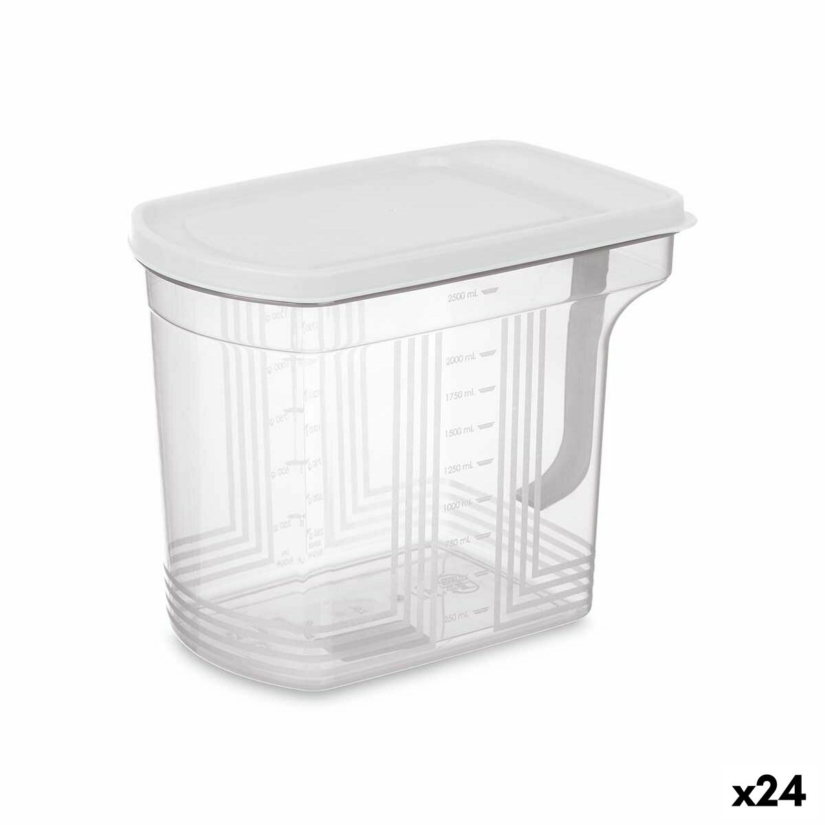 Fridge Organiser Grey Transparent Plastic 2,5 L 20,5 x 17 x 13 cm (24 Units) Kinvara