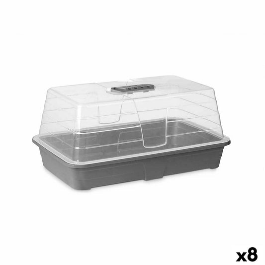 Greenhouse Grey Transparent Plastic 38,4 x 17,5 x 24,7 cm (8 Units) Ibergarden